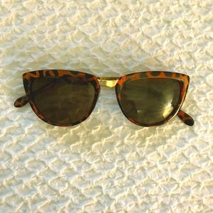 Retro leopard suble cat eye sunglasses